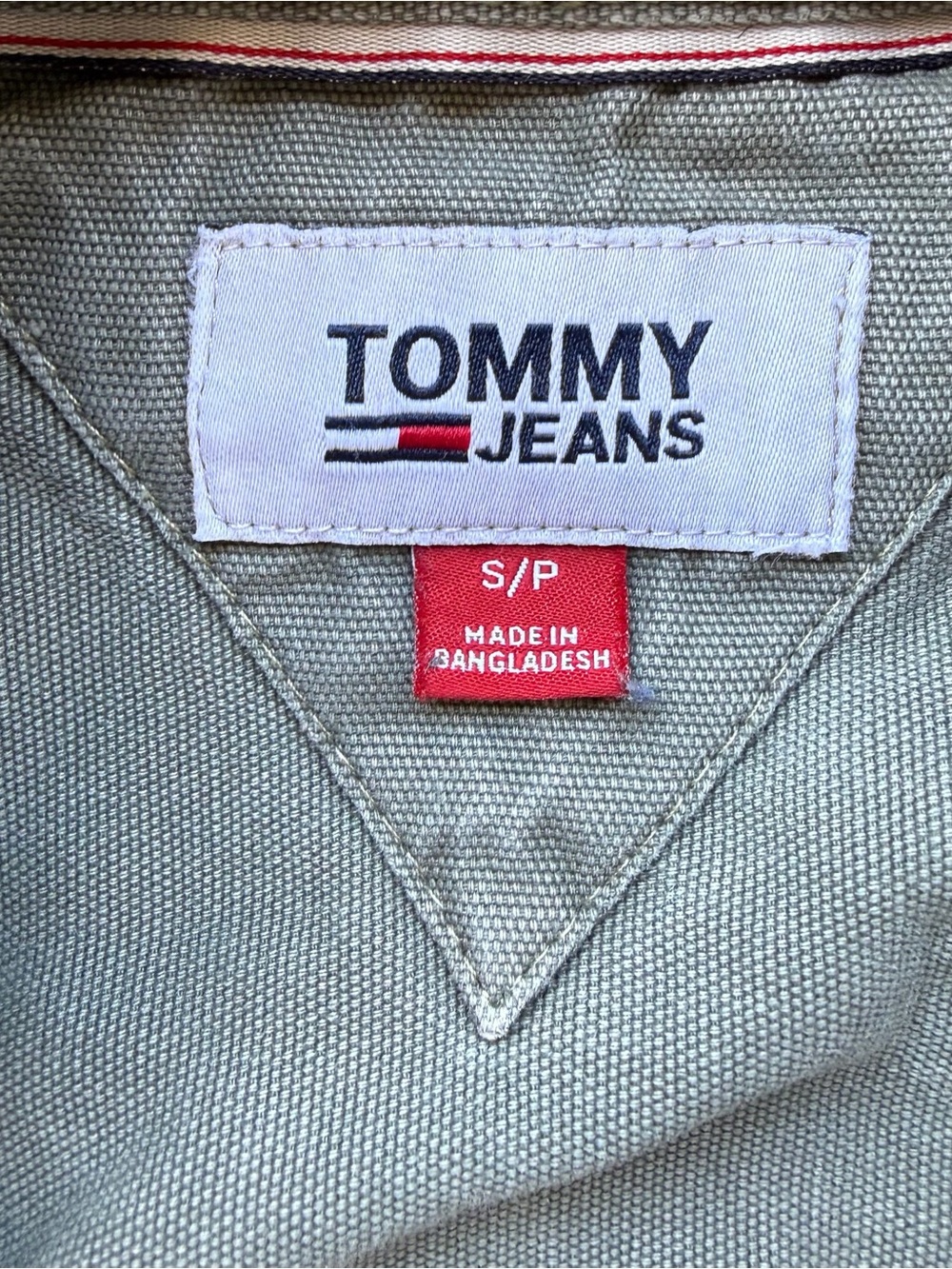 Tommy Jeans Olive Green Canvas Overshirt Jacket Vintage Y2K Workwear Unisex S - Picture 3 of 6